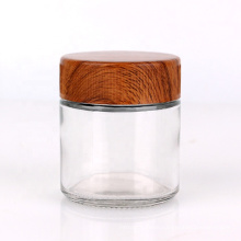 Custom 3oz 90ml round glass jar with child proof cap for cream cosmetic